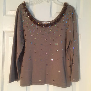 Talbots Silk sparkly scoop neck sweater